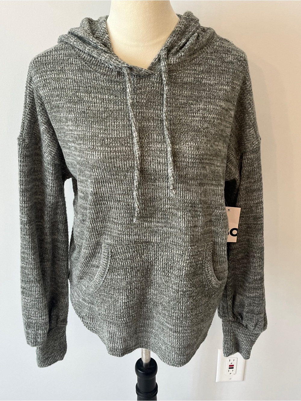 Cozy Women's Gray Knit Hoodie Sweater NWT